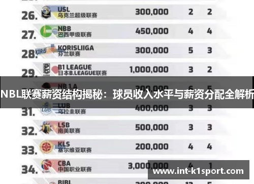 NBL联赛薪资结构揭秘：球员收入水平与薪资分配全解析